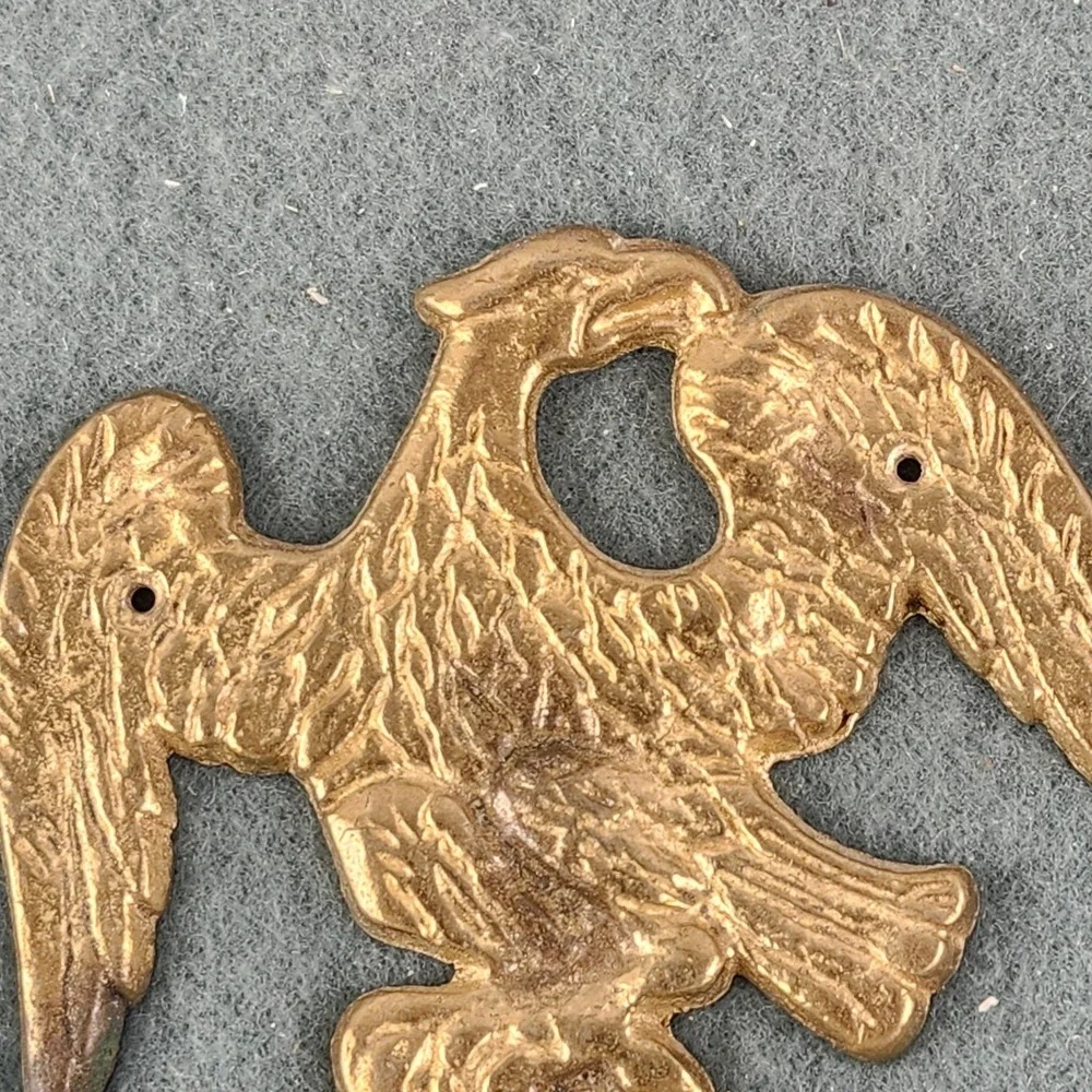 Vintage Solid Brass Eagle Wall Mount Coat Hat Hook Detailed Finish